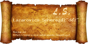 Lazarovics Seherezádé névjegykártya